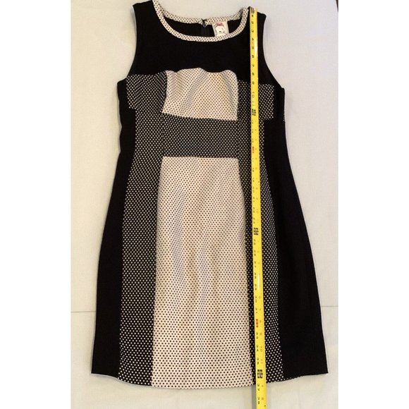 Yoana Baraschi Anthropologie Dress Size 12 Black Ivory Colorblock Sleeveless - Picture 7 of 10